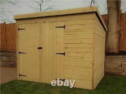 Empire 4000 Pent Garden Shed 7X6 SHIPLAP T&G PRESSURE TREATED WITH DOUBLE DOOR