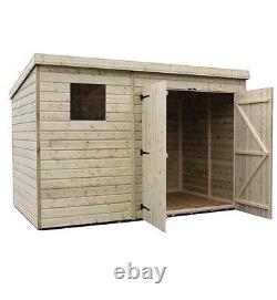Empire 4500 Pent Garden Shed 10X4 SHIPLAP PRESSURE TREATED T&G DOUBLE DOOR RIGHT