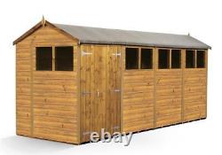 Empire Apex Garden Shed Wooden Shiplap Tongue & Groove 6X16 6ft x 16ft Double Do