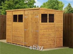 Empire Pent Garden Shed Wooden Shiplap Tongue & Groove 10X6 10ft x 6ft Double Do