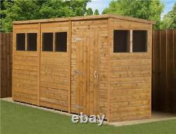 Empire Pent Garden Shed Wooden Shiplap Tongue & Groove 12X4 12ft x 4ft Windows