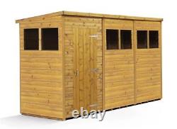 Empire Pent Garden Shed Wooden Shiplap Tongue & Groove 12X4 12ft x 4ft Windows