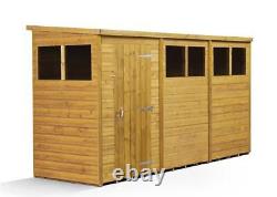 Empire Pent Garden Shed Wooden Shiplap Tongue & Groove 12X4 12ft x 4ft Windows