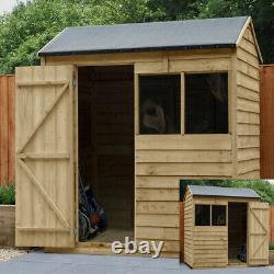 FOREST 6x4 PRESSURE TREATED GARDEN STORE WOOD TIMBER TOOL SHED STORAGE SIDE DOOR