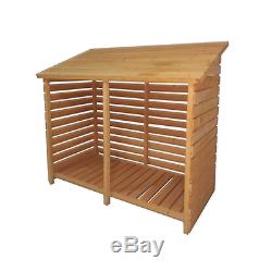 Firewood Storage Shed For Wood Burner Log Store Slatted Garden Patio Furniture