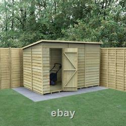 Forest 10x6 4Life Overlap Pent Shed, No Window 25yr Guarantee Free Delivery