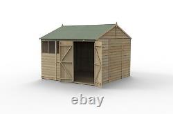 Forest 4LIFE 10x10 Shed Reverse Apex Double Door 4 Windows Wooden Garden Shed