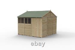 Forest 4LIFE 10x10 Shed Reverse Apex Double Door 4 Windows Wooden Garden Shed