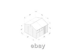 Forest 4LIFE 10x10 Shed Reverse Apex Double Door 4 Windows Wooden Garden Shed