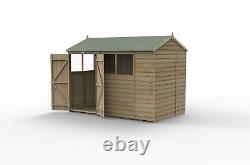 Forest 4LIFE 10x6 Shed Reverse Apex Double Door 4 Windows Wooden Garden Shed