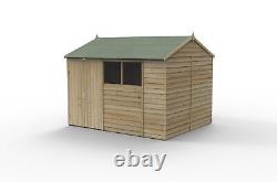 Forest 4LIFE 10x8 Shed Reverse Apex Double Door 4 Windows Wooden Garden Shed