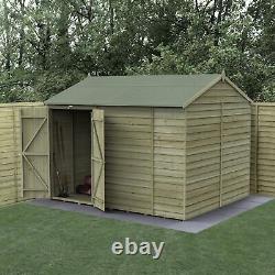 Forest 4LIFE 10x8 Shed Reverse Apex Double Door No Windows Wooden Garden Shed