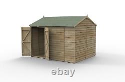 Forest 4LIFE 10x8 Shed Reverse Apex Double Door No Windows Wooden Garden Shed