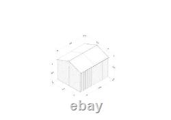 Forest 4LIFE 10x8 Shed Reverse Apex Double Door No Windows Wooden Garden Shed