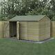 Forest 4LIFE 12x8 Shed Reverse Apex Double Door No Windows Wooden Garden Shed