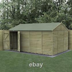 Forest 4LIFE 15x10 Shed Reverse Apex Double Door No Windows Wooden Garden Shed