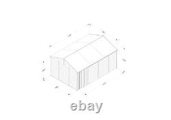 Forest 4LIFE 15x10 Shed Reverse Apex Double Door No Windows Wooden Garden Shed