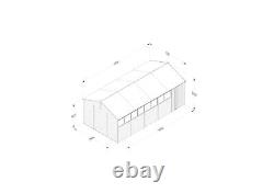 Forest 4LIFE 20x10 Shed Reverse Apex Double Door 8 Windows Wooden Garden Shed