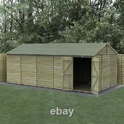 Forest 4LIFE 20x10 Shed Reverse Apex Double Door No Windows Wooden Garden Shed