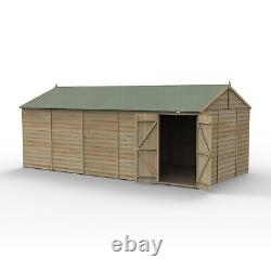 Forest 4LIFE 20x10 Shed Reverse Apex Double Door No Windows Wooden Garden Shed