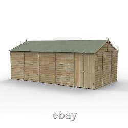 Forest 4LIFE 20x10 Shed Reverse Apex Double Door No Windows Wooden Garden Shed