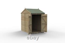 Forest 4LIFE 5x7 Shed Reverse Apex Double Door No Windows Wooden Garden Shed