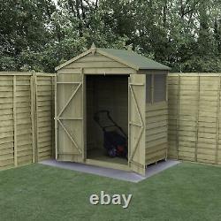 Forest 4LIFE 6x4 Shed Apex Double Door 2 Window Wooden Garden Shed Free Delivery