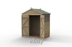 Forest 4LIFE 6x4 Shed Apex Double Door 2 Window Wooden Garden Shed Free Delivery