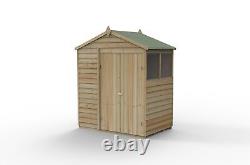 Forest 4LIFE 6x4 Shed Apex Double Door 2 Window Wooden Garden Shed Free Delivery