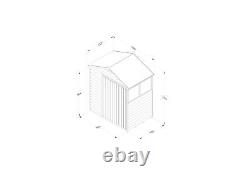 Forest 4LIFE 6x4 Shed Apex Double Door 2 Window Wooden Garden Shed Free Delivery