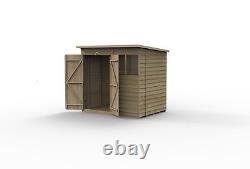 Forest 4LIFE 7x5 Shed Pent 2 Window Double Door Wooden Garden Shed Free Delivery
