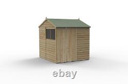 Forest 4LIFE 7x7 Shed Reverse Apex Double Door 2 Windows Wooden Garden Shed