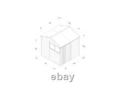Forest 4LIFE 7x7 Shed Reverse Apex Double Door 2 Windows Wooden Garden Shed