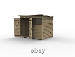 Forest 4LIFE 8x6 Shed Pent 2 Window Double Door Wooden Garden Shed Free Delivery