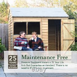 Forest 4LIFE 8x6 Shed Pent 2 Window Double Door Wooden Garden Shed Free Delivery