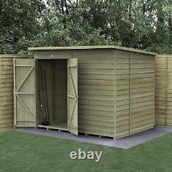 Forest 4LIFE 8x6 Shed Pent No Windows Double Door Wood Garden Shed Free Delivery