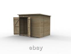 Forest 4LIFE 8x6 Shed Pent No Windows Double Door Wood Garden Shed Free Delivery