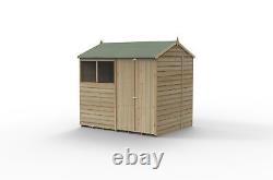 Forest 4LIFE 8x6 Shed Reverse Apex Double Door 2 Windows Wooden Garden Shed