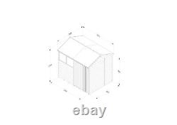 Forest 4LIFE 8x6 Shed Reverse Apex Double Door 2 Windows Wooden Garden Shed