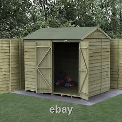 Forest 4LIFE 8x6 Shed Reverse Apex Double Door No Windows Wooden Garden Shed