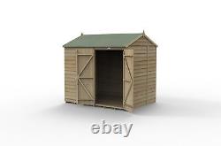 Forest 4LIFE 8x6 Shed Reverse Apex Double Door No Windows Wooden Garden Shed