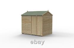 Forest 4LIFE 8x6 Shed Reverse Apex Double Door No Windows Wooden Garden Shed