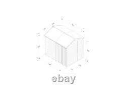 Forest 4LIFE 8x6 Shed Reverse Apex Double Door No Windows Wooden Garden Shed