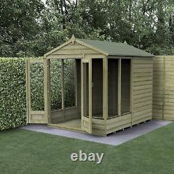 Forest 4LIFE Apex Summerhouse 6x8 Double Door 5 Window Garden Shed