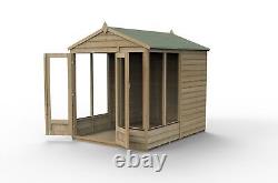 Forest 4LIFE Apex Summerhouse 6x8 Double Door 5 Window Garden Shed