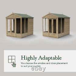 Forest 4LIFE Apex Summerhouse 6x8 Double Door 5 Window Garden Shed