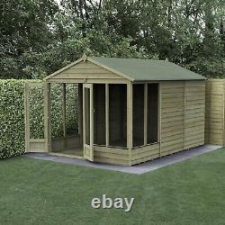 Forest 4LIFE Apex Summerhouse 8x12 Double Door 6 Window Garden Shed