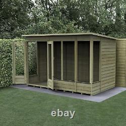 Forest 4LIFE Pent Summerhouse 10x6 Double Door 5 Window Garden Shed