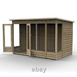 Forest 4LIFE Pent Summerhouse 10x6 Double Door 5 Window Garden Shed