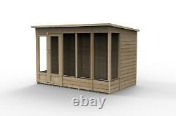 Forest 4LIFE Pent Summerhouse 10x6 Double Door 5 Window Garden Shed